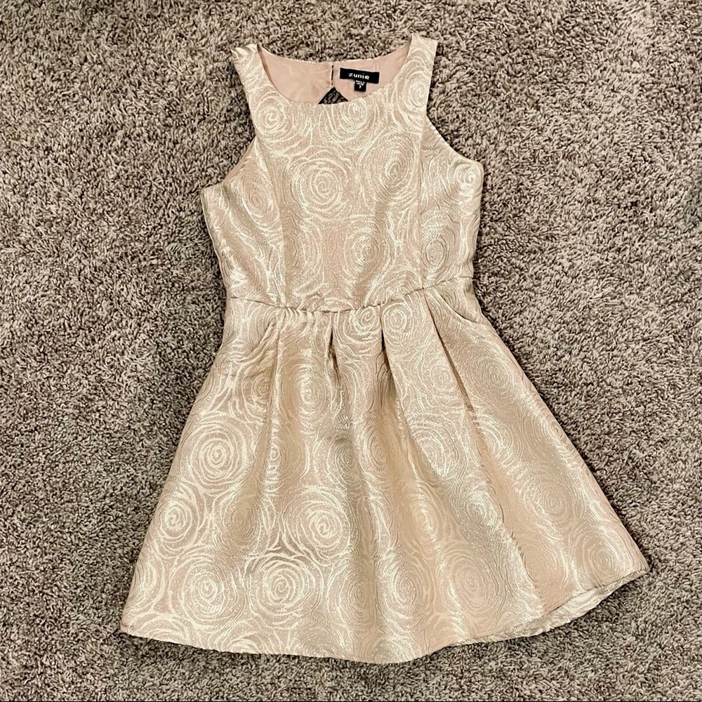 Zunie girls size 7 pink and gold dress